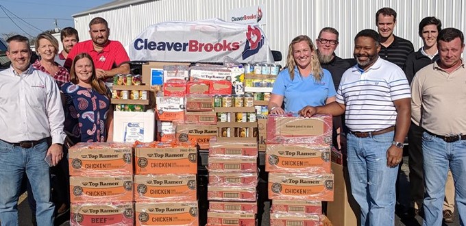 Cleaver-Brooks Collects Cans for Food Drive