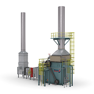 Side View of a Slant HRSG Boiler with SCR